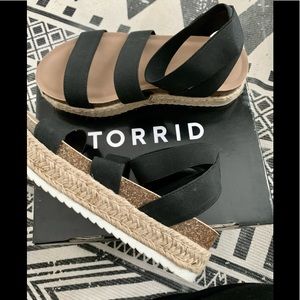 Black Torrid chunky espadrilles platform sandals
